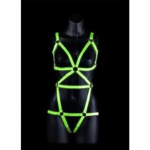 🦋B2G1🦋OUCH! Glow In The Dark NEON GREEN Full Body Harness | S/M |